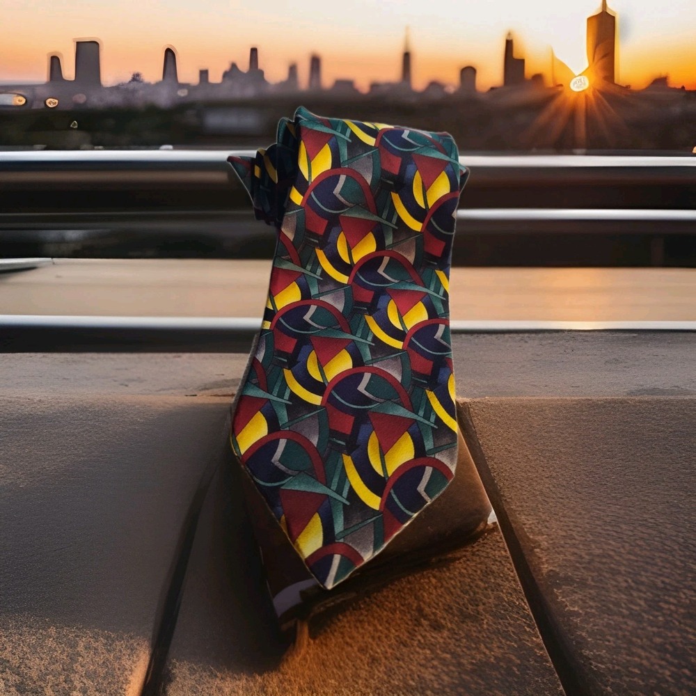 J. Garcia Dawn at the Ritz Carleton 56x3.5" Multi-Color Silk Men's Neck Tie 1424